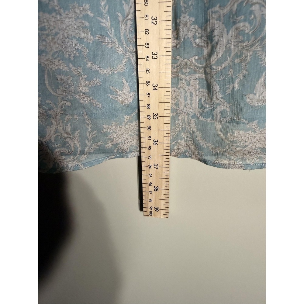Maison 123 Paris Blue Toile Print Empire Waist Flutter Sleeve Dress Size 44/42 - Picture 9 of 9